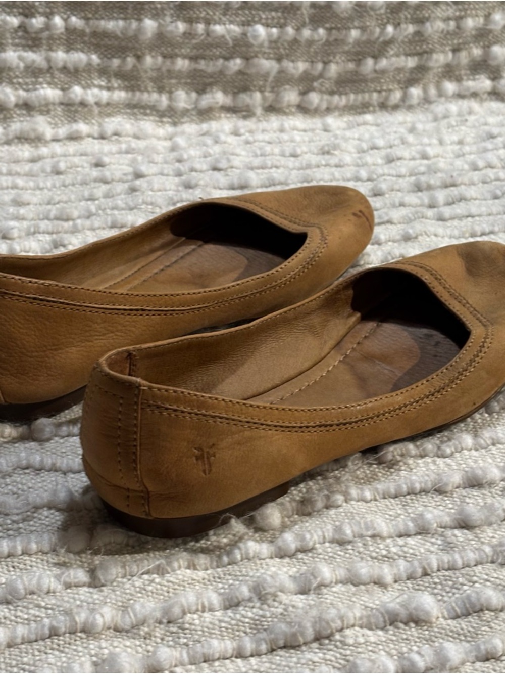 Frye Women's Cognac Leather Ballet Flats - Picture 4 of 5